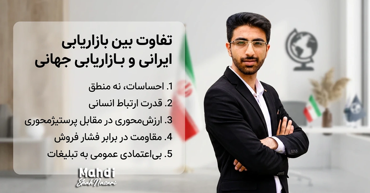5 تفاوت بازاریابی ایرانی و جهانی - 5 تفاوت اساسی بازاریابی ایرانی و بازاریابی جهانی - مهدی شاه نظری